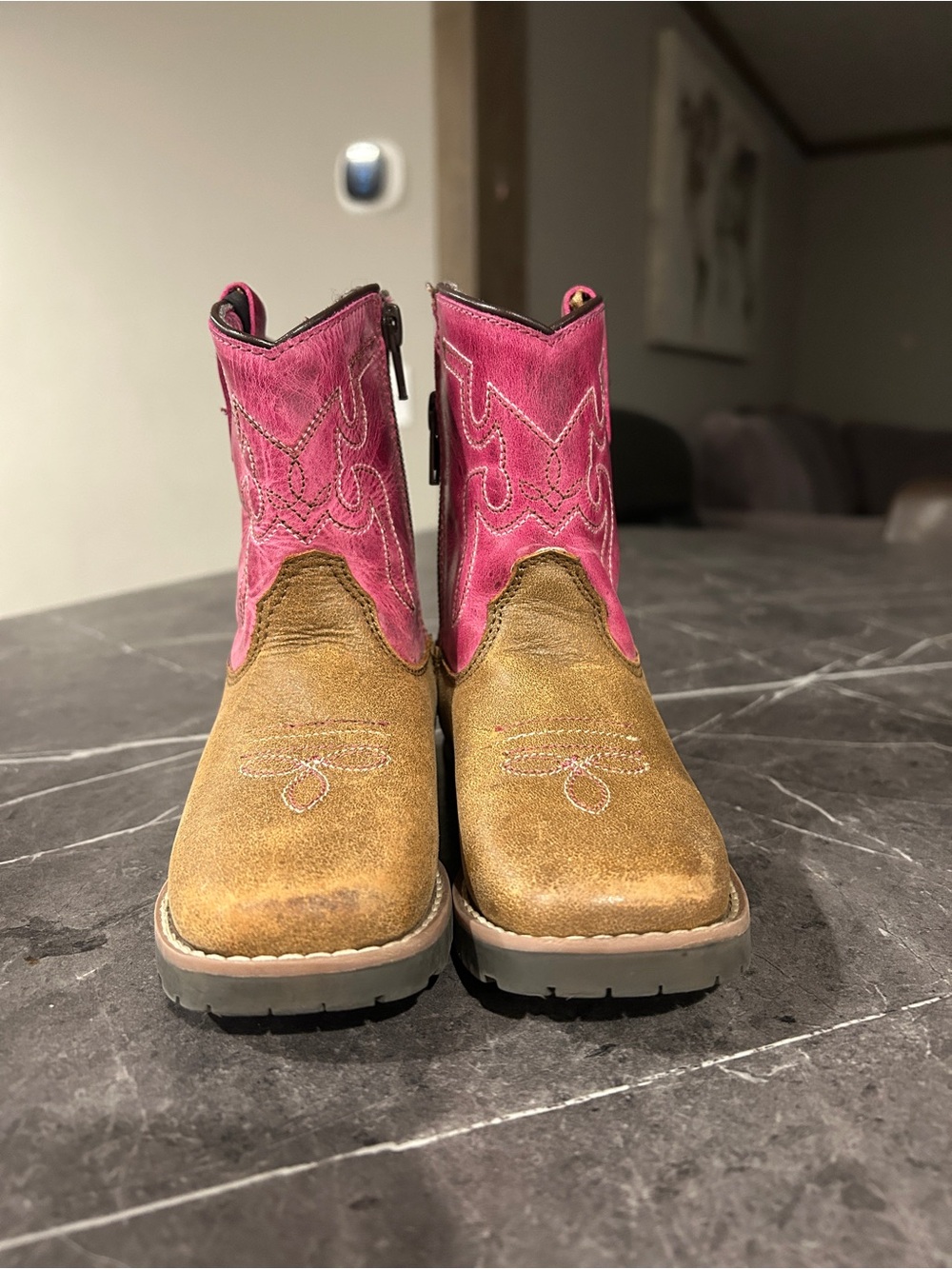 Shyanne Magenta and Tan Girls' Western Boots